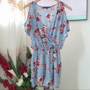 Blue floral romper
